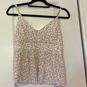 Pink Rose Floral Pattern Tank-top Francesca’s
